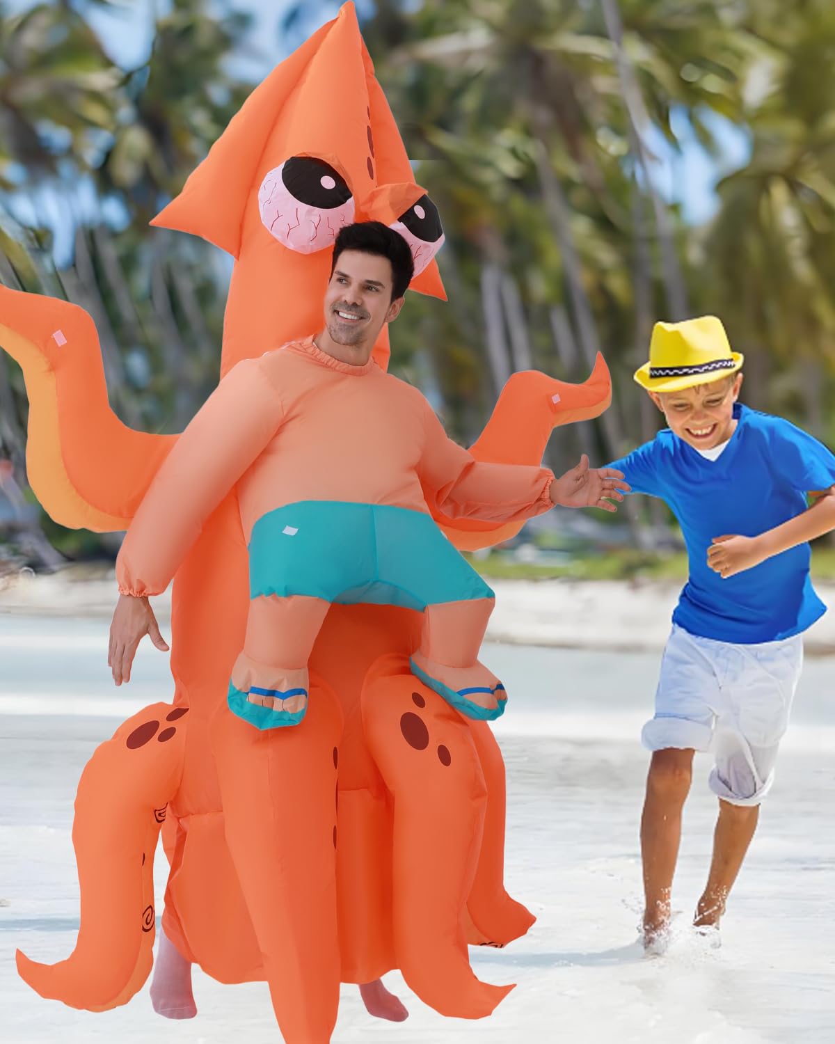 FXICH Disfraz hinchable para adultos, disfraz hinchable para mujeres y hombres, disfraz hinchable de pulpo para todo el cuerpo, disfraz divertido y fantástico de pulpo para Halloween