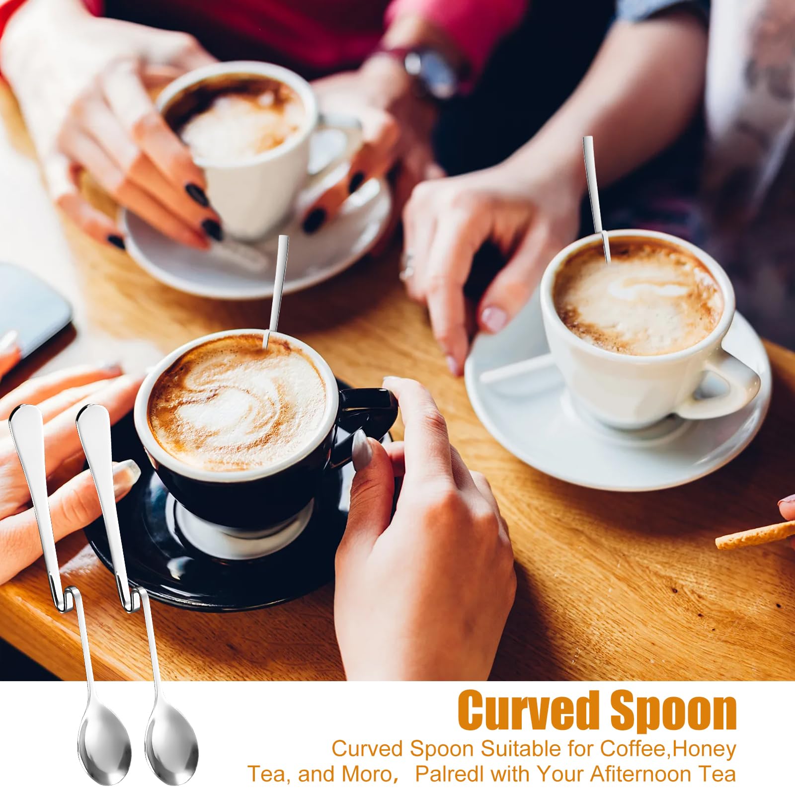 Set Di 6 Cucchiai Per Miele E Marmellata In Acciaio Inox - Design A Spirale E Sospeso | Per Yogurt, Caffè E Dessert - Foto 2