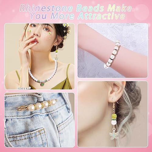 Miniatura 5 de Hiswan Roundelle Space Beads - 100 cuentas de cristal de 0.236 pulgadas para hacer joyas, cuentas de espacio redondo para hacer pulseras y