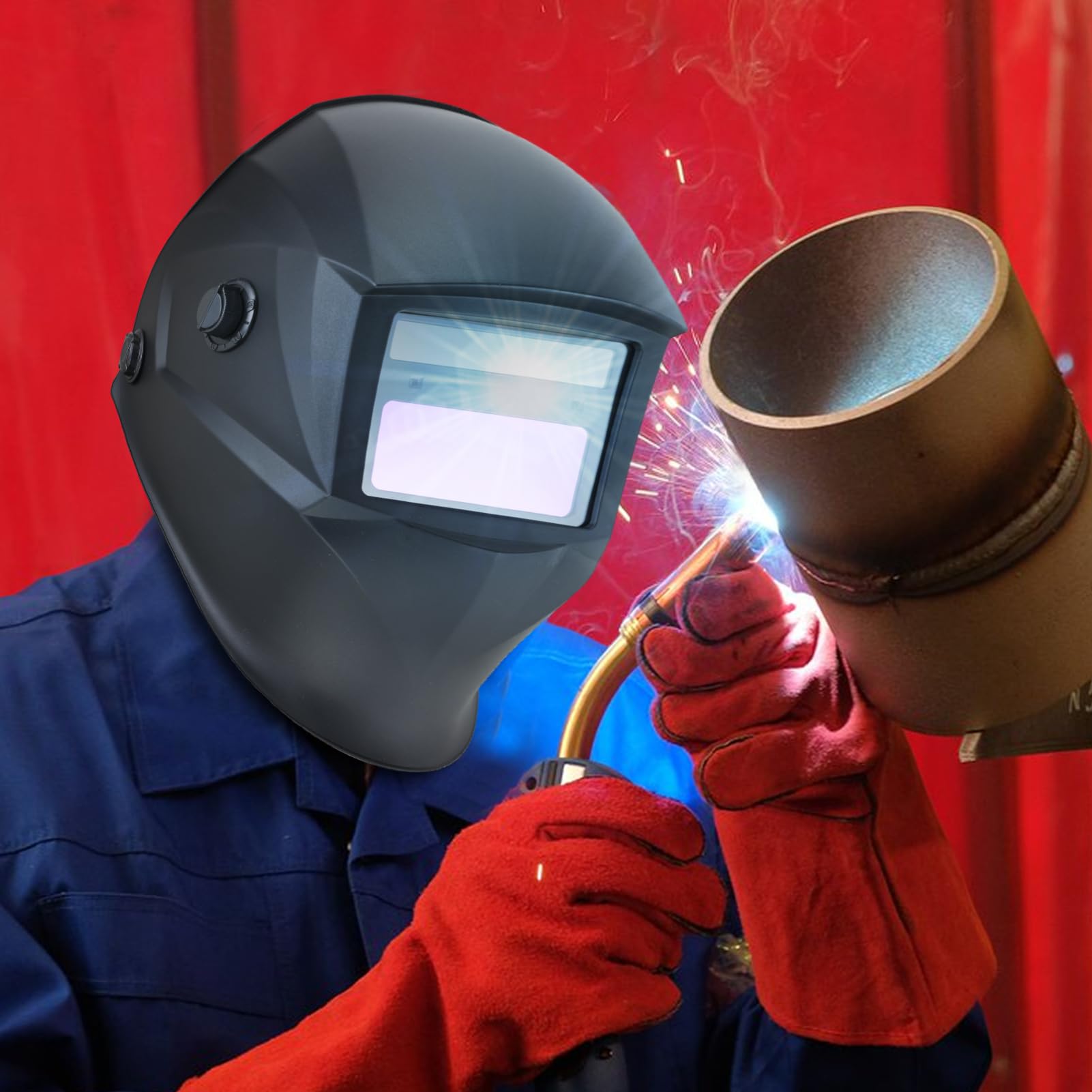 para Casco de Soldadura Escudo Auto-Oscureciente Con Energía Solar | Accesorios para Caretas de Soldar Para Hombres Mujeres Actividades Fabricación Máquinas Reparación Automotriz