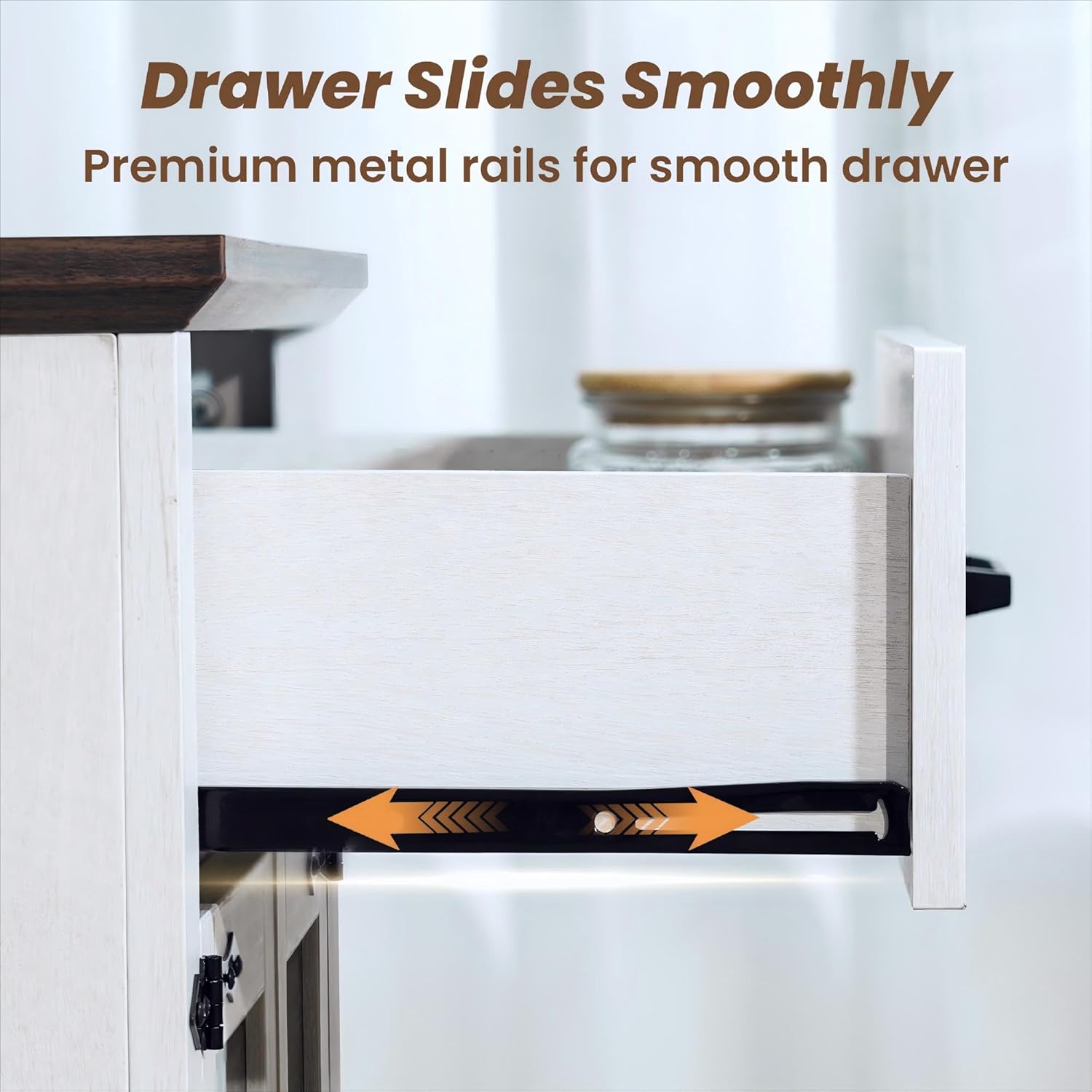 23.6" W Large Side Table with Hidden Charging Station,Farmhouse End Table with Drawer for Sofa Couch or Bedside, Rustic Wooden Nightstand with Storage for Living Room, Bedroom (White Walnut)