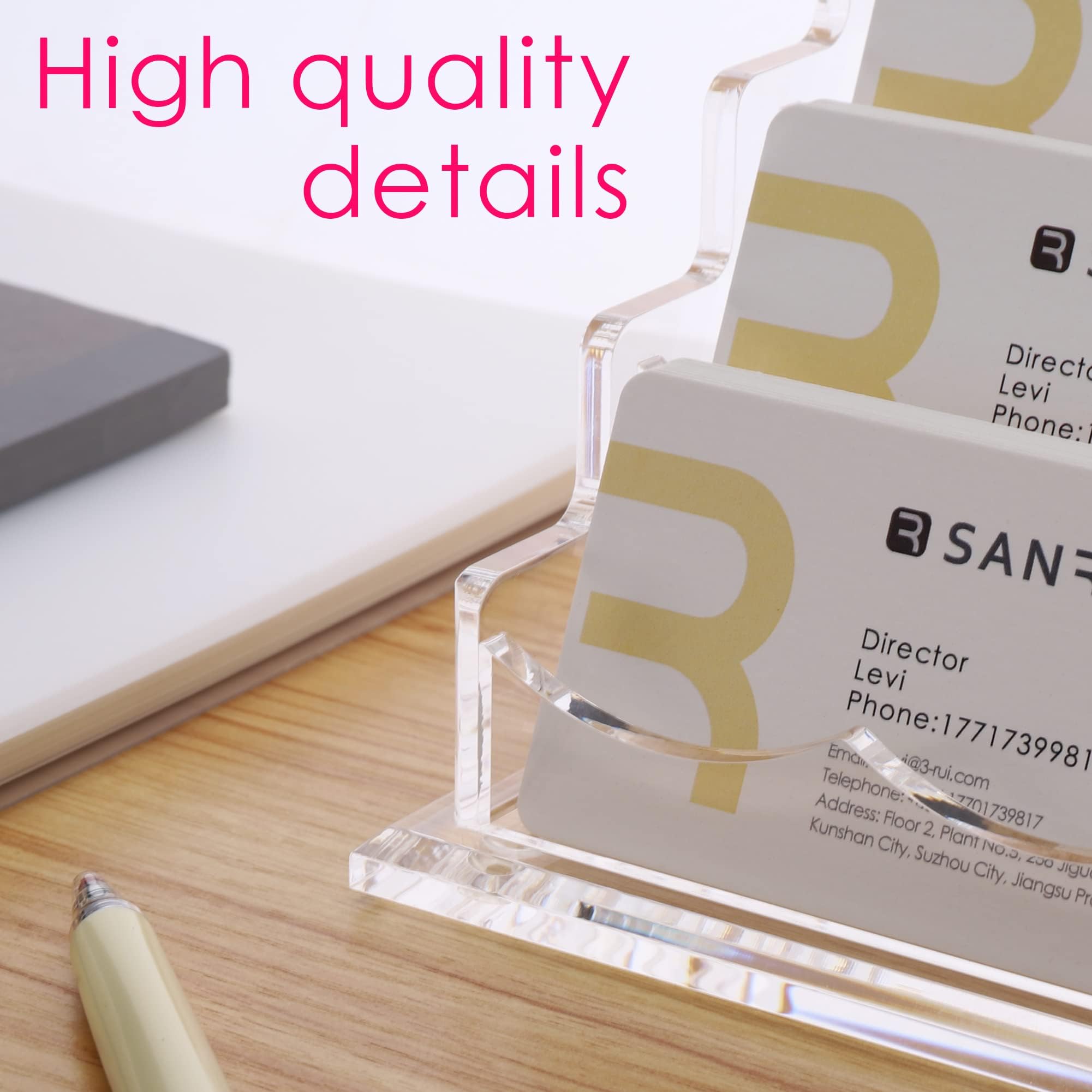 SANRUI Clear Business Card Holder Stand for Desk Acrylic Desktop Horizontal Display Name Cards Holders Organizer Storage Rack,for Exhibition Home - Image 4