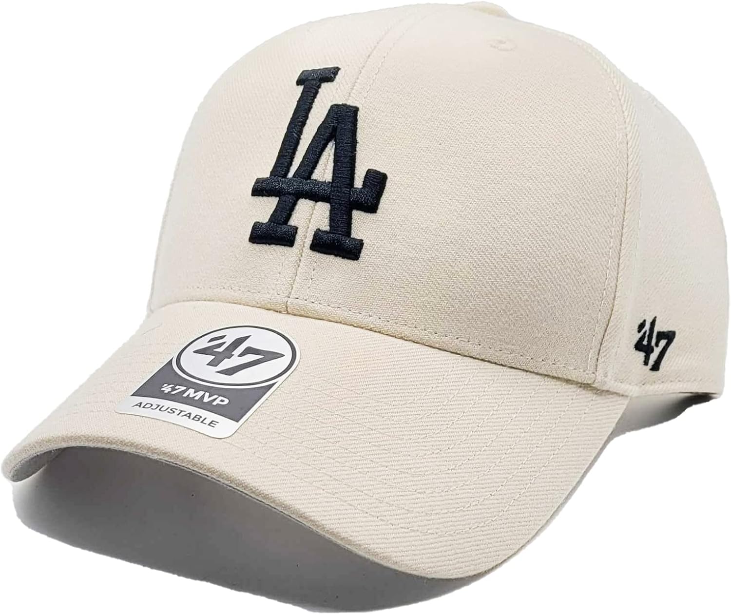 47 Los Angeles Dodgers Mens Womens MVP Adjustable Natural White/Black Hat