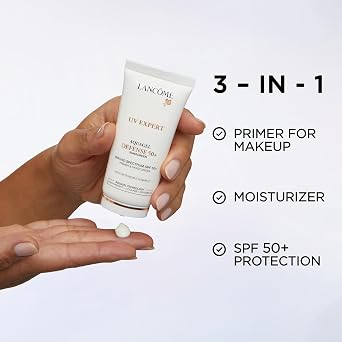 مجموعة العناية بالبشرة الروتينية لتفتيح البشرة من لانكوم - Clarifique Double Treatment Essence، Clarifique Pro-Solution Serum & UV Expert Primer مع عامل حماية من الشمس SPF 50