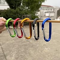Vista 6 de XIECHANEE Clips de mosquetón de aluminio de 3 ", hebilla de gancho de mosquetón de llavero con forma de anillo D 12PCS