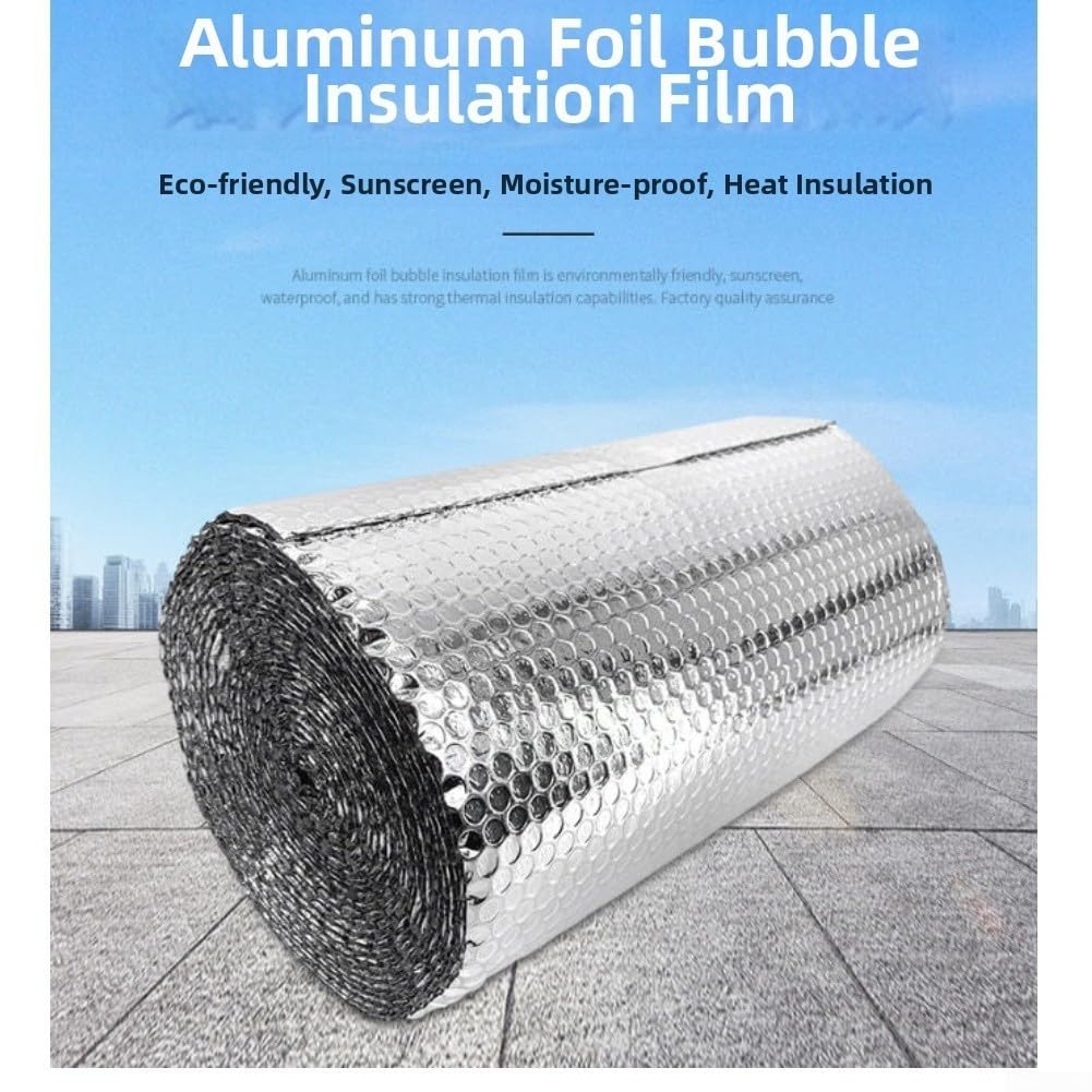 Professionelle Wärme Dämmfolie Aus Aluminium Selbstklebend Silber Reflexionsschicht Feuchteschutz Für Industrie Gebäude Dach Wand 50cm X 5m(0.4-10 Meters)