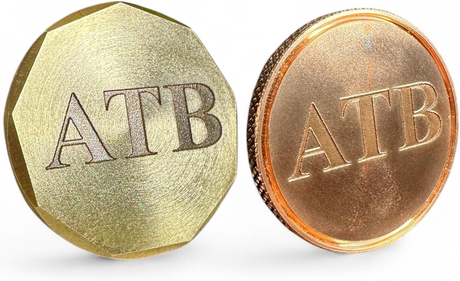 Personalized Golf Ball Marker Set of 2 - Solid Brass & Copper Golf Accessories for Men - Golf Gifts for Men & Golf Ball Marker - Unique Golf Gifts