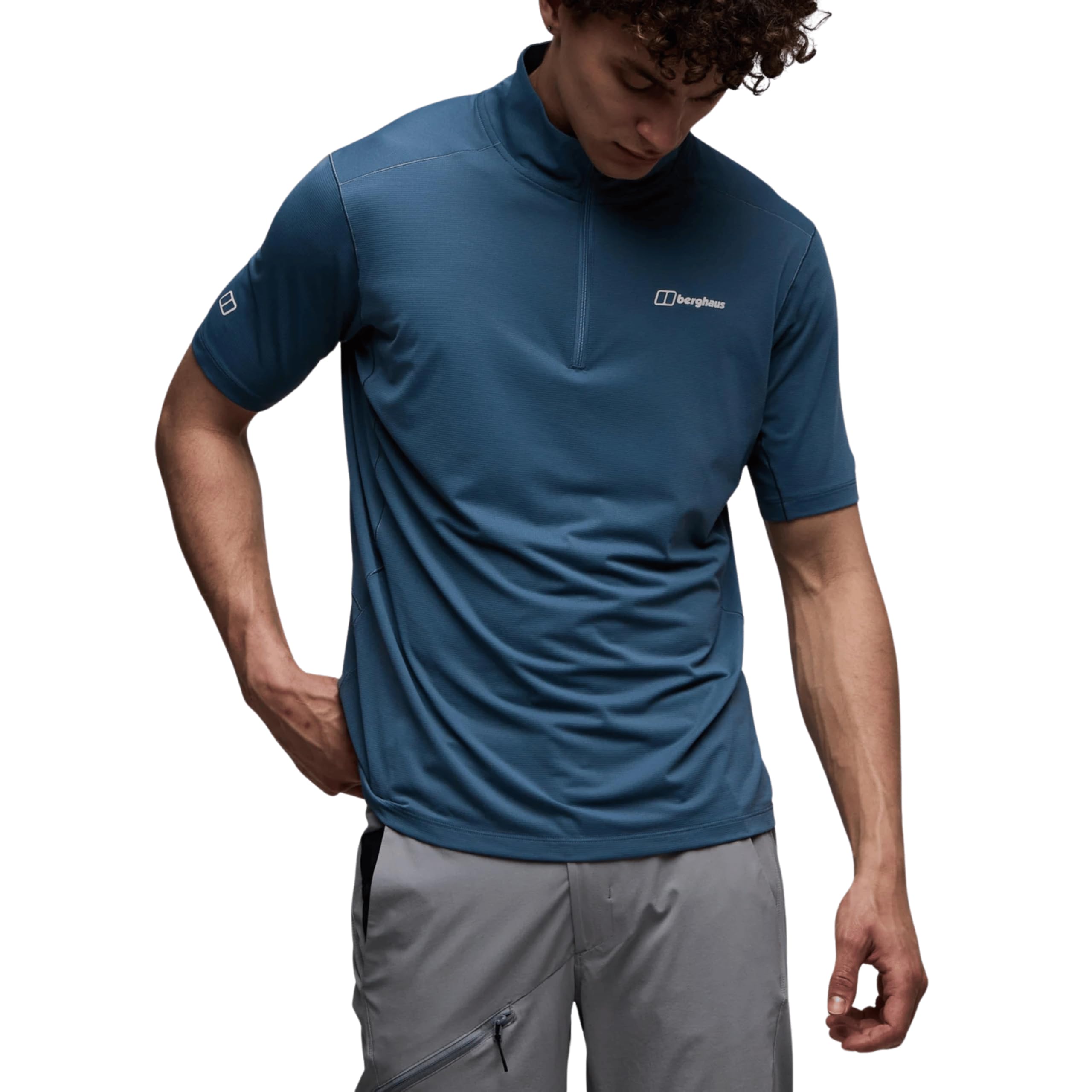 Berghaus Men's Navy Bowburn Half Zip Technical Tee Extra Large