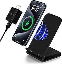 Samsung Wireless Charger Fast Charging Stand Desk Phone Charger Stand Android Charging Station for Samsung Galaxy S24 Ultra S24+ S24 S23 FE S22 S21 S20 S10 S9 S8,iPhone 15 Pro Max Plus 14 with Adapter
