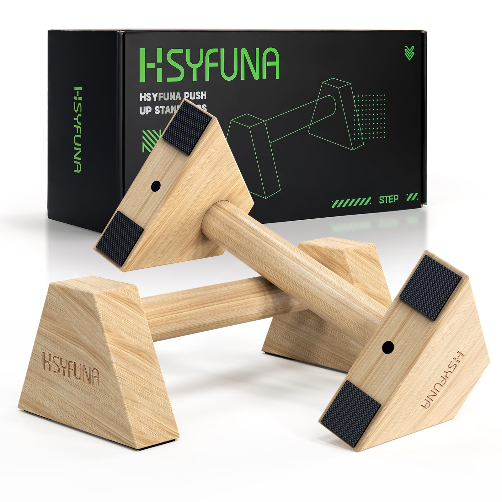 Wooden Parallettes Bars, Push Up, Calisthenics, Handstand, Solid Wood, Non-Slip, Home Workout, Strength Training