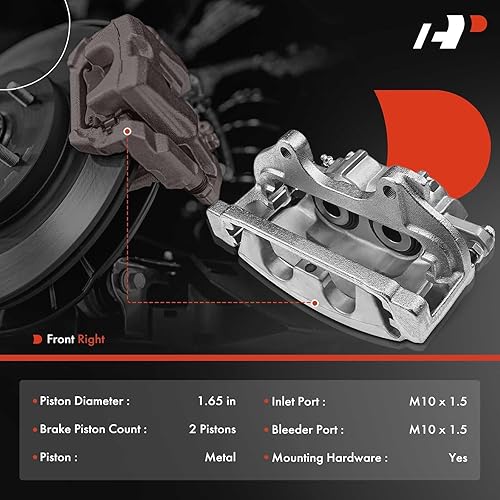 Miniatura 2 de A-Premium Conjunto de pinza de freno de disco delantero con soporte compatible con modelos seleccionados de Chrysler y Dodge - 200 2013-2014, 300