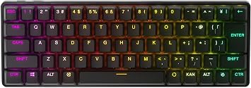 SteelSeries 64829 Apex Pro Mini Wireless Gaming Keyboard, Japanese Layout, Quantum 2.0 Wireless Connection, OmniPoint Switch, 2-in-1 Action Key, Rapid Trigger, Black