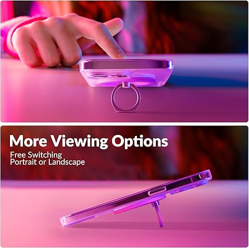 Miniatura 10 de metisinno Magsafe - Soporte magnético para anillo de teléfono para iPhone 16 15 14 13 12 - Agarre magnético para teléfono - Agarre ajustable para