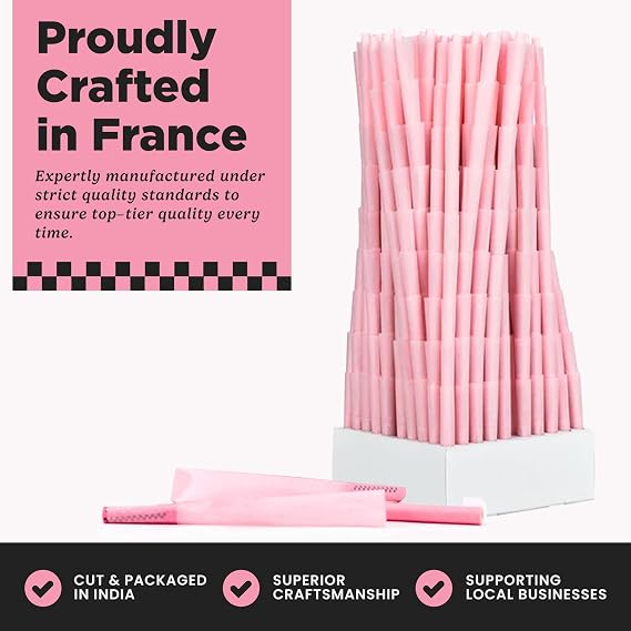 Blazy Susan Pink Tubes, 900 Count (84mm, 1 14 Size) | Vegan, GMO-Free, FSC-Certified | Premium French-Made Paper