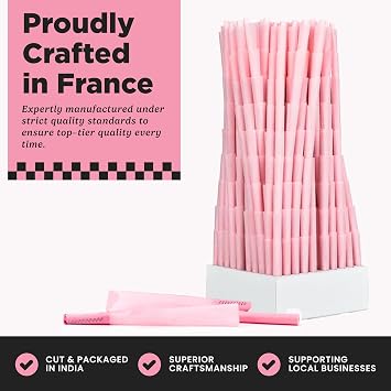 Blazy Susan Pink Tubes, 900 Count (84mm, 1 14 Size) | Vegan, GMO-Free, FSC-Certified | Premium French-Made Paper