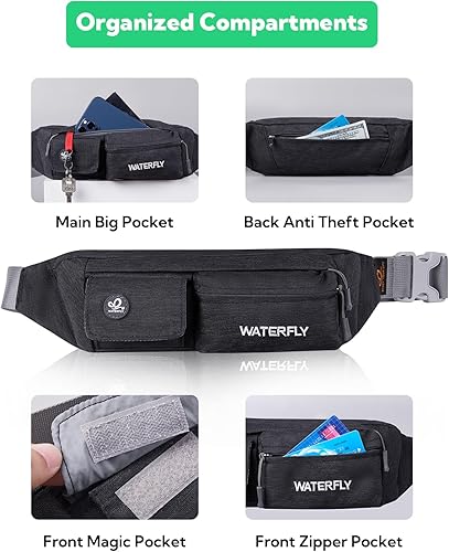 Miniatura 4 de Waterfly - Cangurera de poliéster suave angosta resistente al agua para hombre y mujer para guardar iPhone 8 y Samsung S6