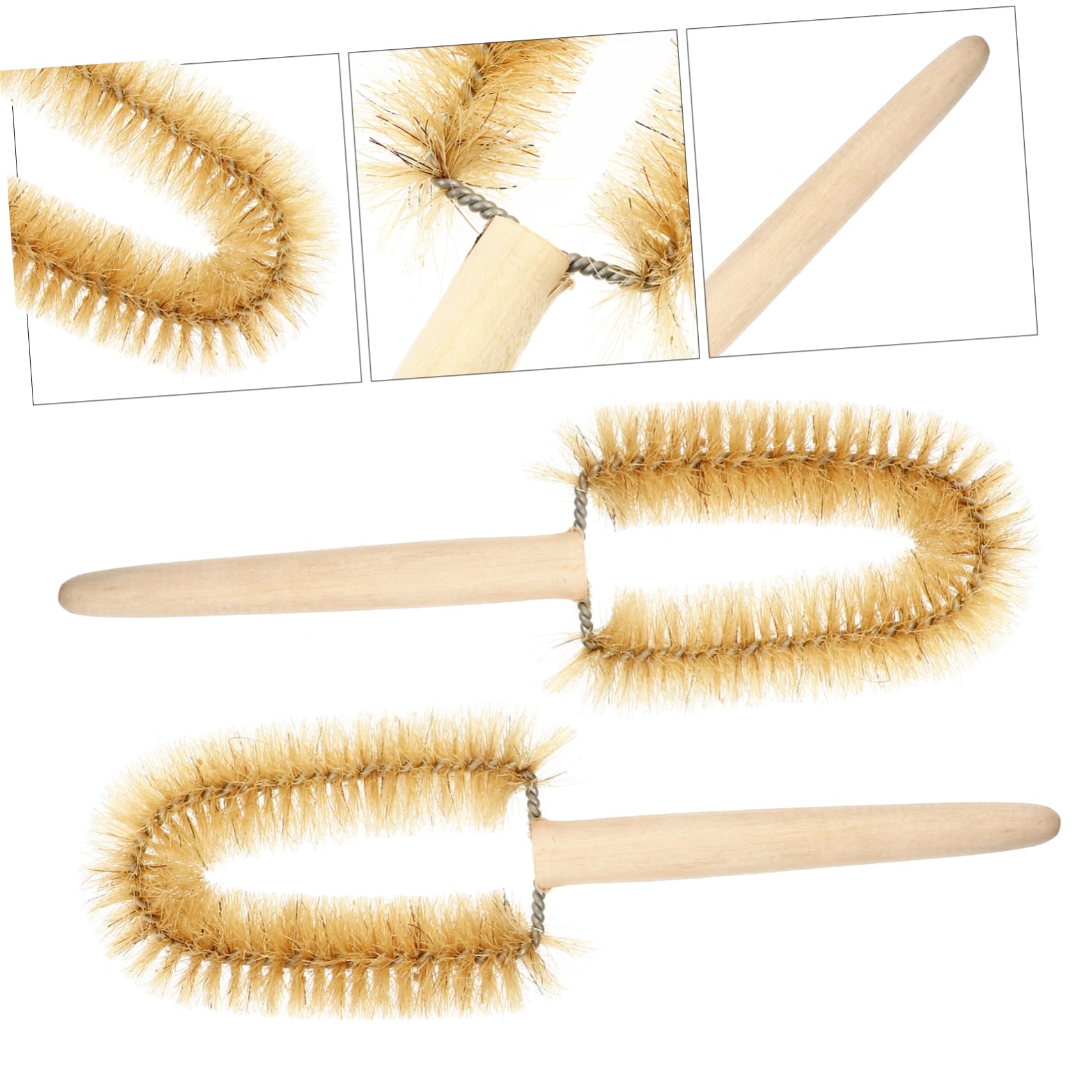 Healeved 4pcs Set Laboratory Beaker Brush Experiment Cleaning Brush Bottle Brush Cup Brush Flask Brush Tumblers Brush Buret Brush Coffee Mug Brush Tube Bottle Brush Clean Brush Wooden