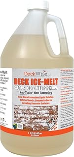 DeckWise Deck Ice Melt, 1-Gal All-Natural Preventative Deicer & Snow Melt for Outdoor Decks, Concrete, Driveways, & Pavers. Liquid Deck Ice Melt Safer for Pets/People/Plants Than Salt Crystal Pellets