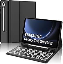 IVEOPPE Tastatur für Samsung Galaxy Tab S9FE/S10FE 10.9", Hülle Tastatur Galaxy Tab S9/S10FE 2025, Magnetisch Beleuchtung mit QWERTZ Keyboard für Samsung S10FE/S9FE/S9 10.9 Zoll 2025, Schwarz