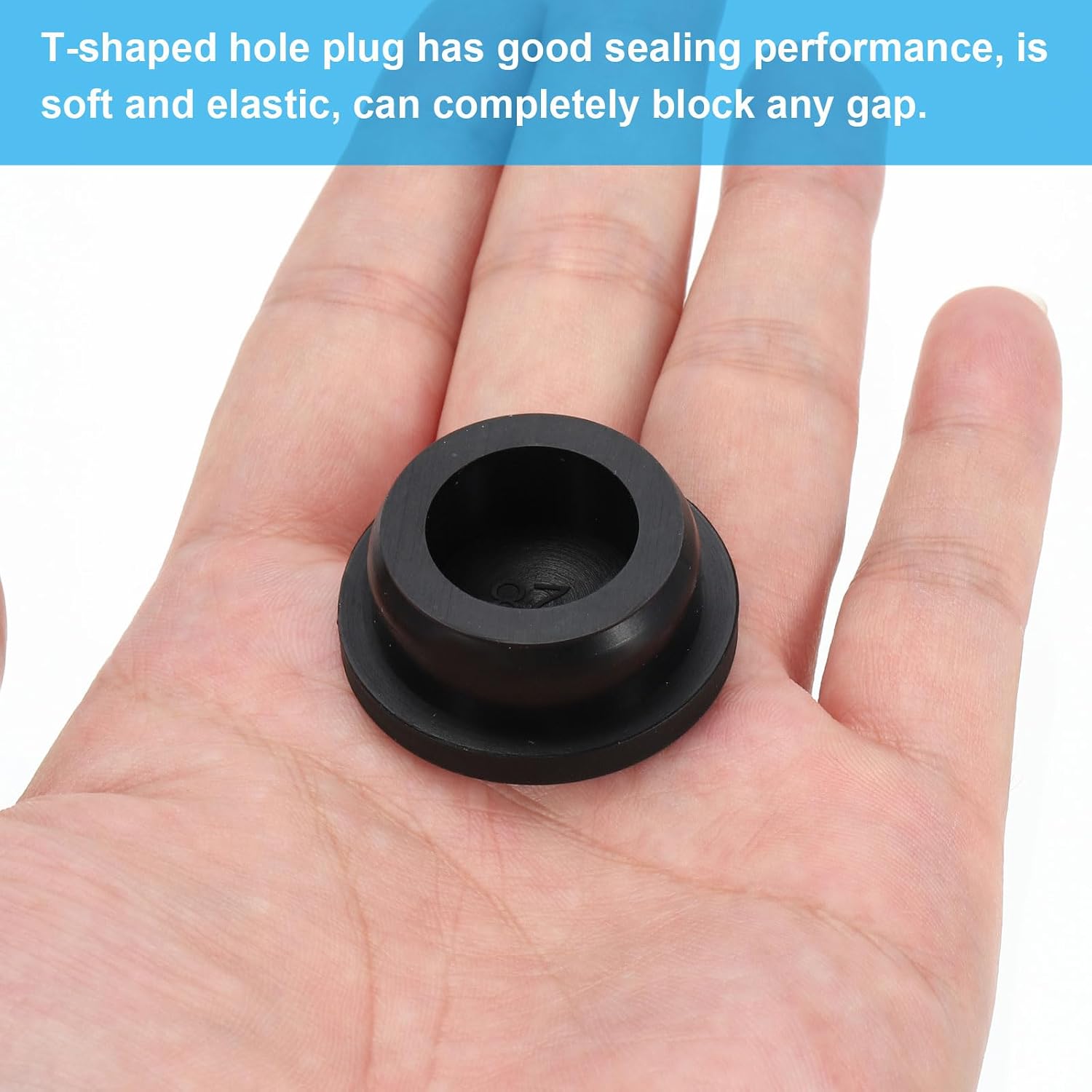 PATIKIL 28.5mm Diameter Rubber Hole Plugs, 6 Pcs Silicone Rubber Round Hole Stoppers for 27-28mm Hole, Black