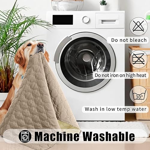 Miniatura 64 de Smiry Manta Impermeable para Cama de Perro, Manta Suave Reversible para Mascotas, Funda Lavable a Prueba de Fugas para Gatos y Perros para Sofá