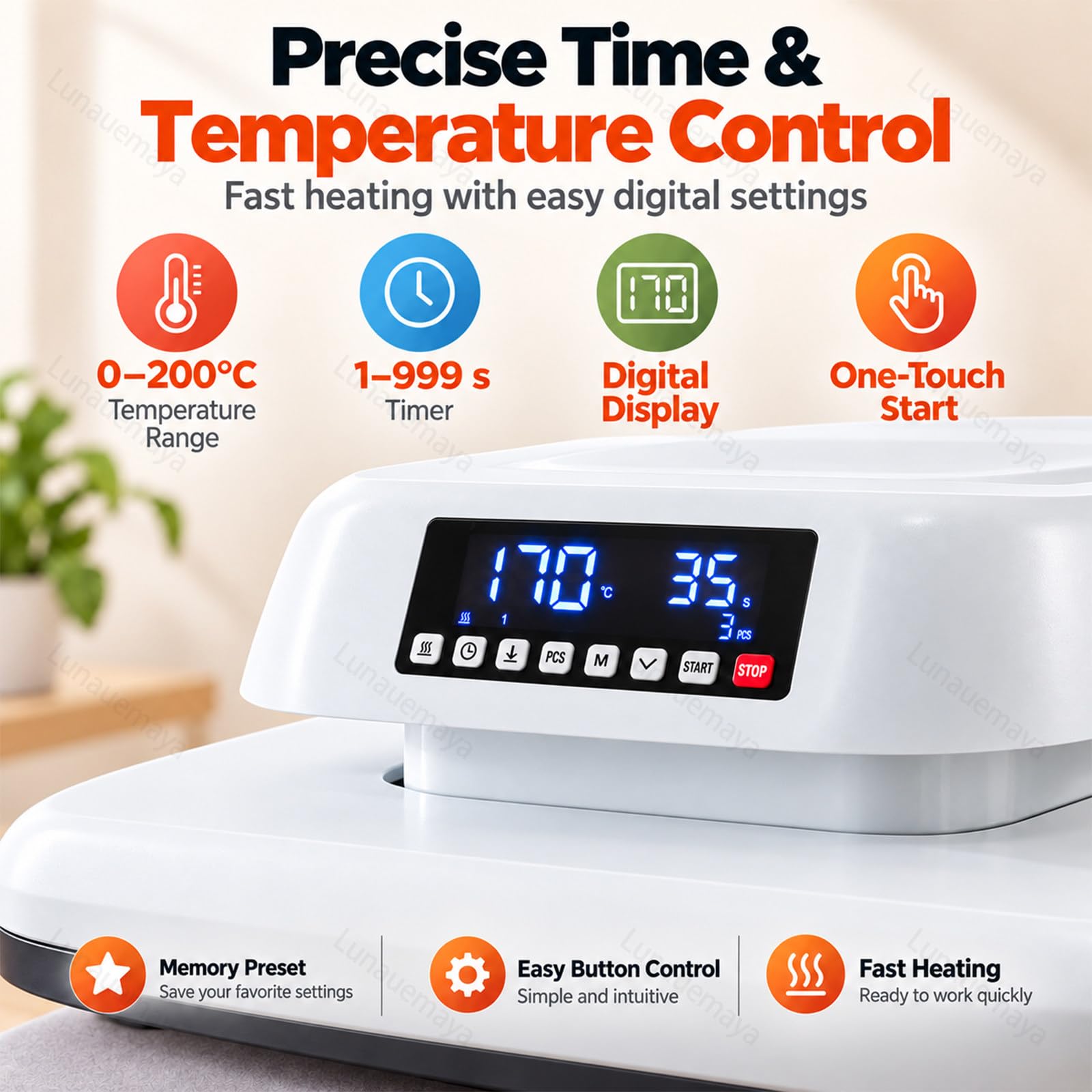Pressa a Caldo Automatica 38x38cm per Progetti Fai da Te/HTV/Sublimazione