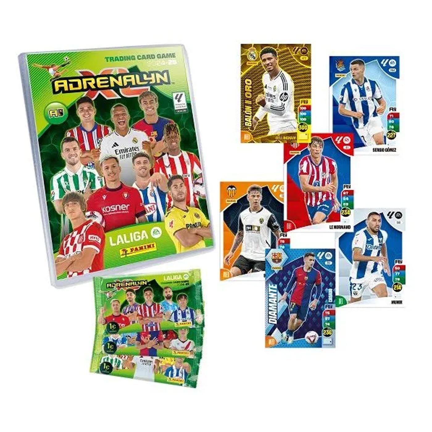 Megapack Adrenalyn XL Laliga EA Sports 2024/25 | 24 Cartes + Classeur + Plateau | Carte Pedri, Rodrygo