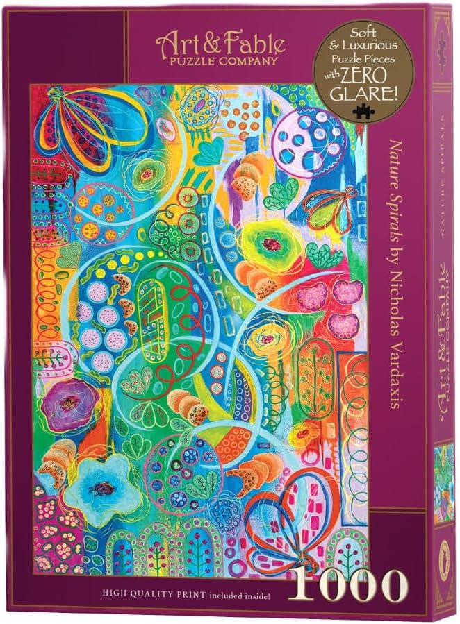 Art & Fable, Nature Spirals by Nicholas Vardaxis, 1000 Piece Fine Artwork Premium Adult Jigsaw Puzzle