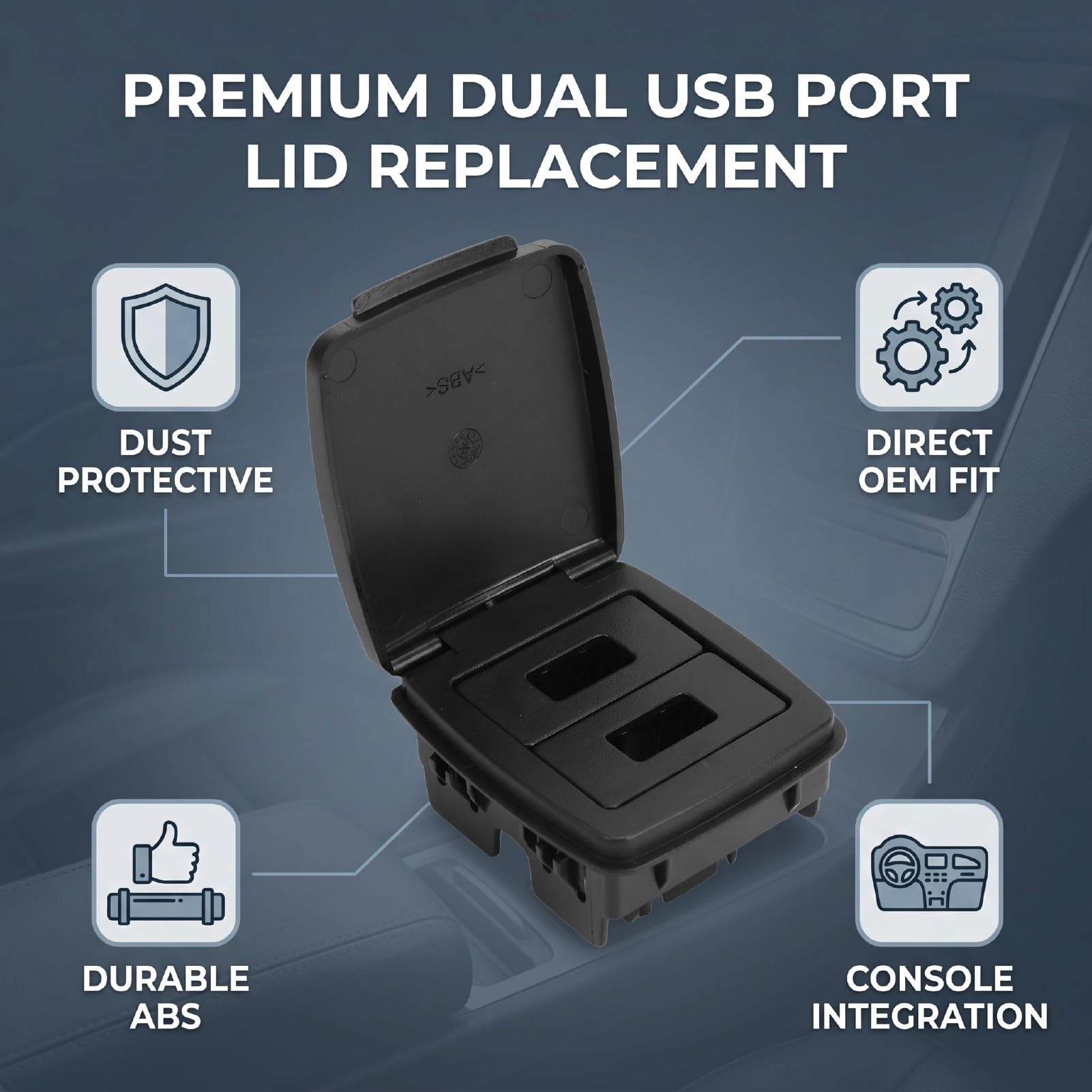Dual USB Port Cover for Models 2016-2020