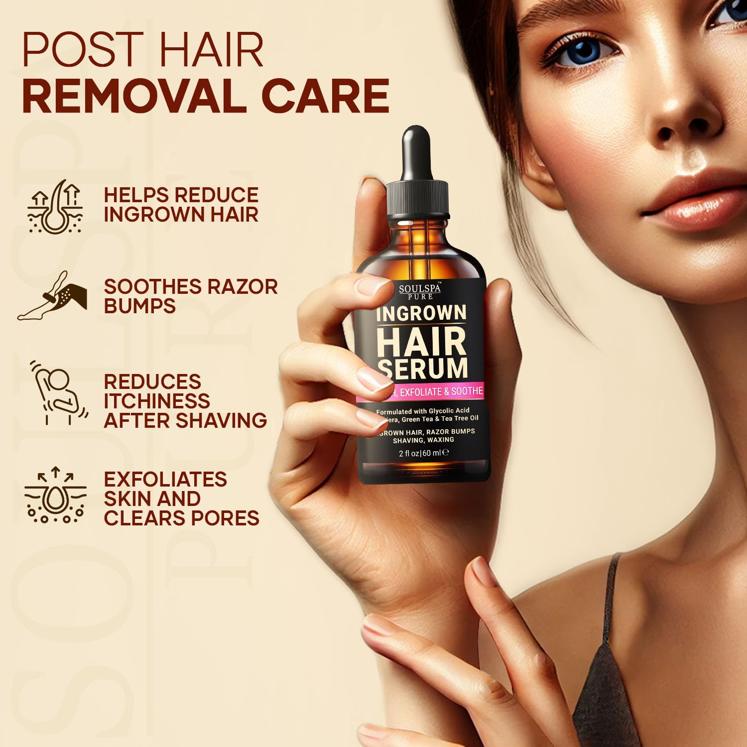 Ingrown Hair Serum - Powerful Razor Bump Solution for Bikini Area, Face & Brazilian Wax - Ingrown Hair Oil that Soothes, Exfoliates & Nourishes - 2 fl oz - Image 4