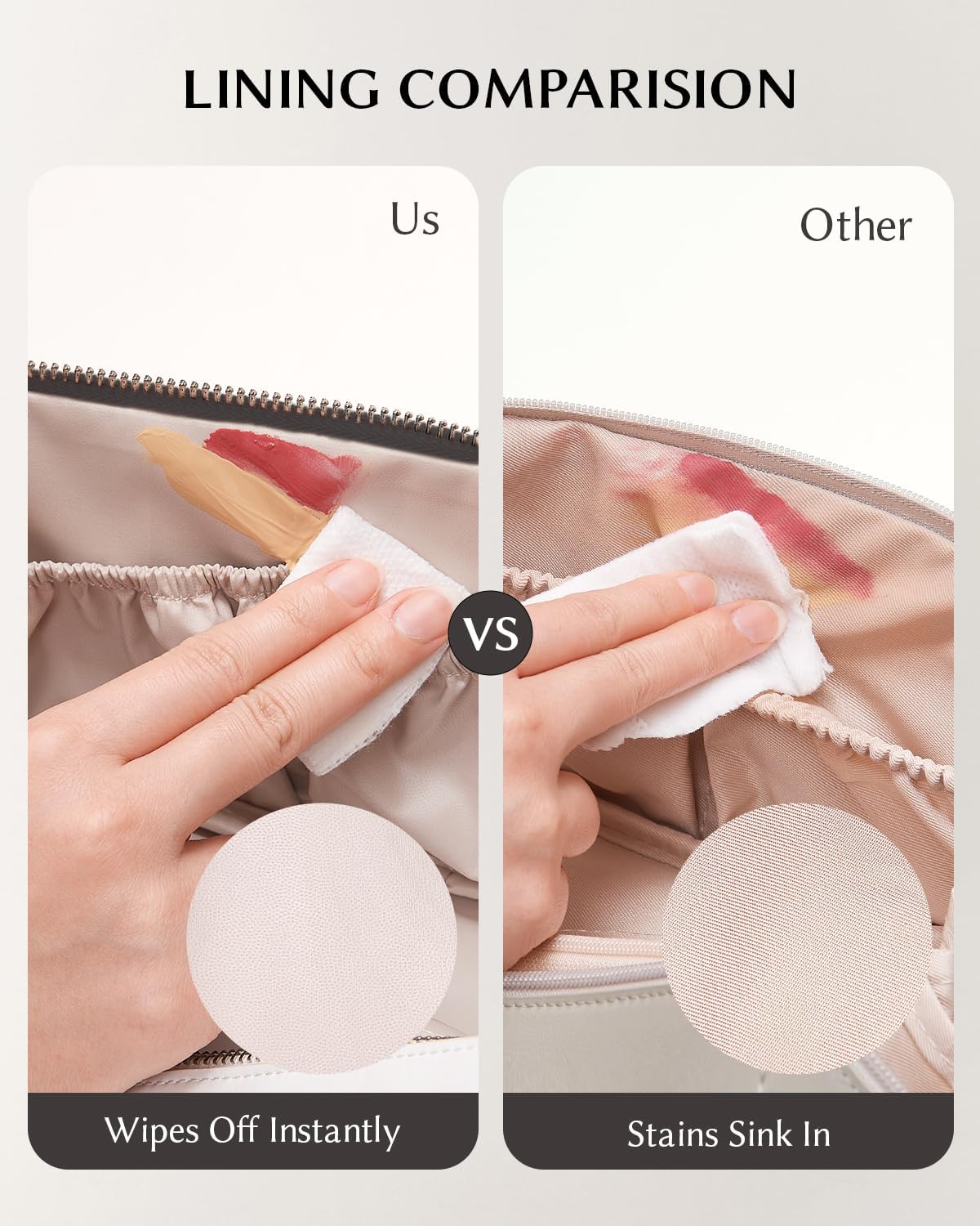 EACHY Travel Makeup Bag, Large Capacity Cosmetic Bag for Women, Waterproof PU Leather, Flat Open Portable Toiletry Bag for Skincare, Brushes & Travel Essentials