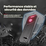KingSpec Z5 1TB Portable External SSD with RGB Light - up to 2100MB/s, Zinc Alloy Case, USB 3.2 Gen2x2 Interface, Extreme Solid State Hard Drives, Compatible with Mobile Phone/PS4/Laptop/TV/PC - 4
