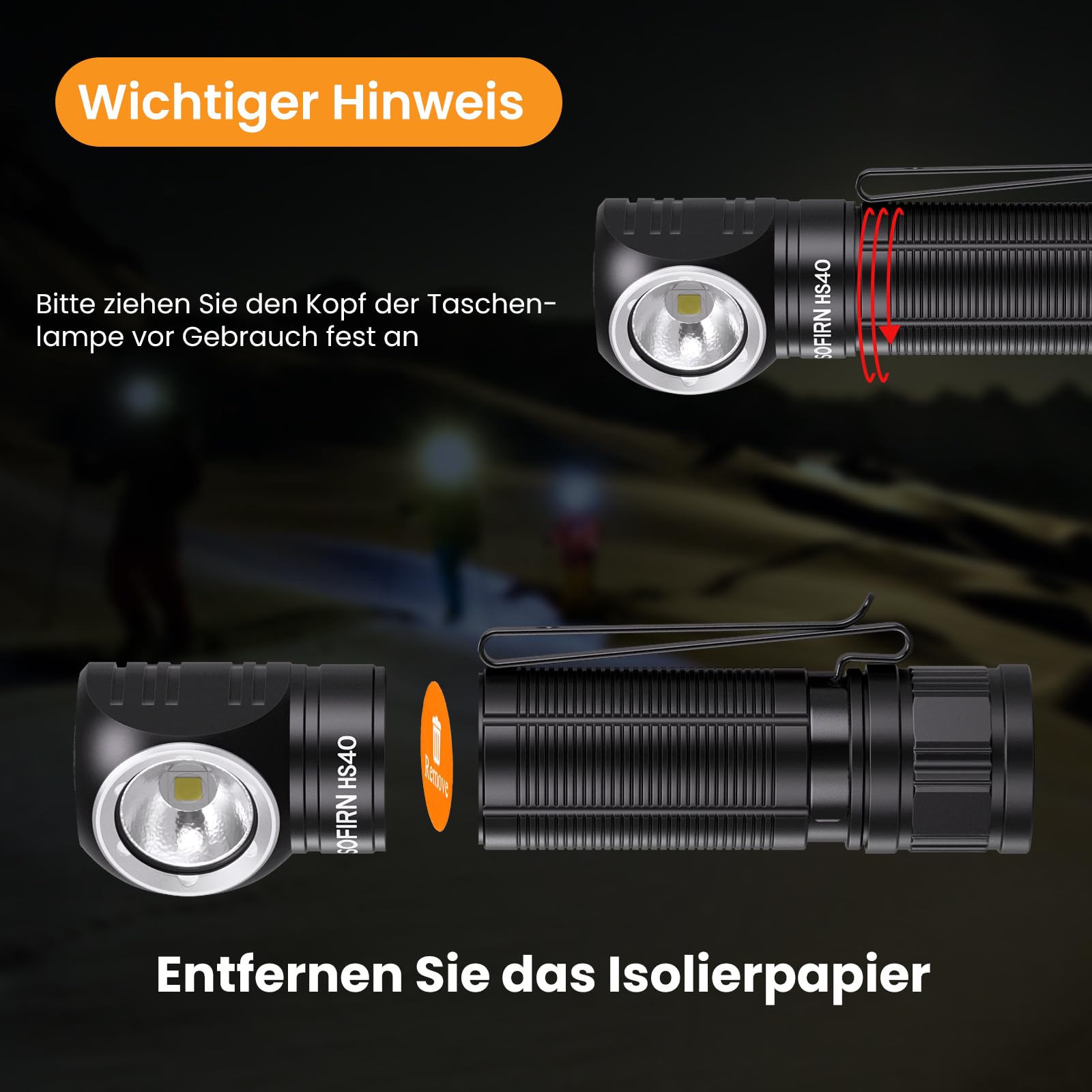 Sofirn HS40 Kopflampe 2000 Lumen, Stirnlampe mit 8 Helligkeits modi, Typ C Wiederaufladbar Led Stirnlampe Taschenlampe, Superhelle Lauflampe IPX8 Wasserdicht, Verwendet für Joggen, Camping