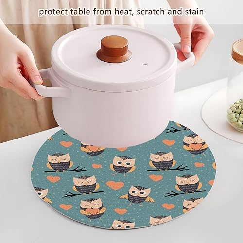 Miniatura 5 de 3 Pcs Hot Pad Trivet Cute Cartoon Owls for Hot Pots and Pans 15in Cotton Thread Weave Absorb Water Hot Pan Holder for Stove Plate Holder