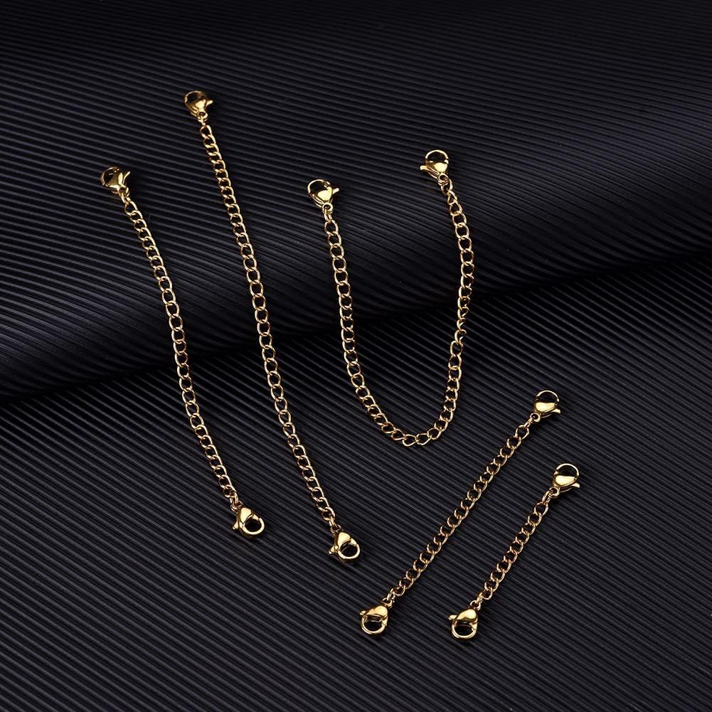 10Pcs Stainless Steel Necklace Extender Chain Links, Gold Necklace Extenders for Bracelet Anklet Stainless Steel Chain Extenders for Jewelry Making 2in 3in 4in 5in 6in (10 Gold) - Image 4