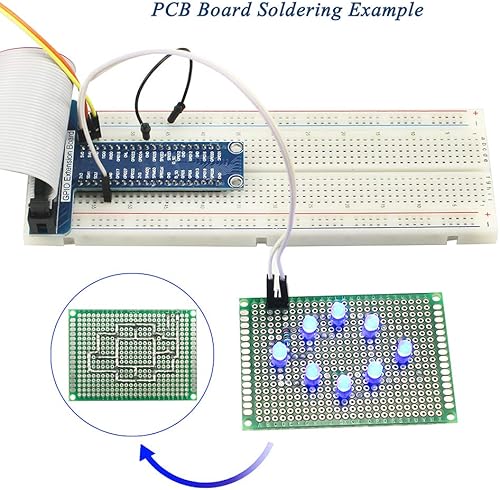 Miniatura 5 de WayinTop Electronics Component Fun Kit wE-Book Upgraded Electronic Starter Kit with Breadboard Jumper Wires Kit PCB Soldering Kit LEDs  Resisitor