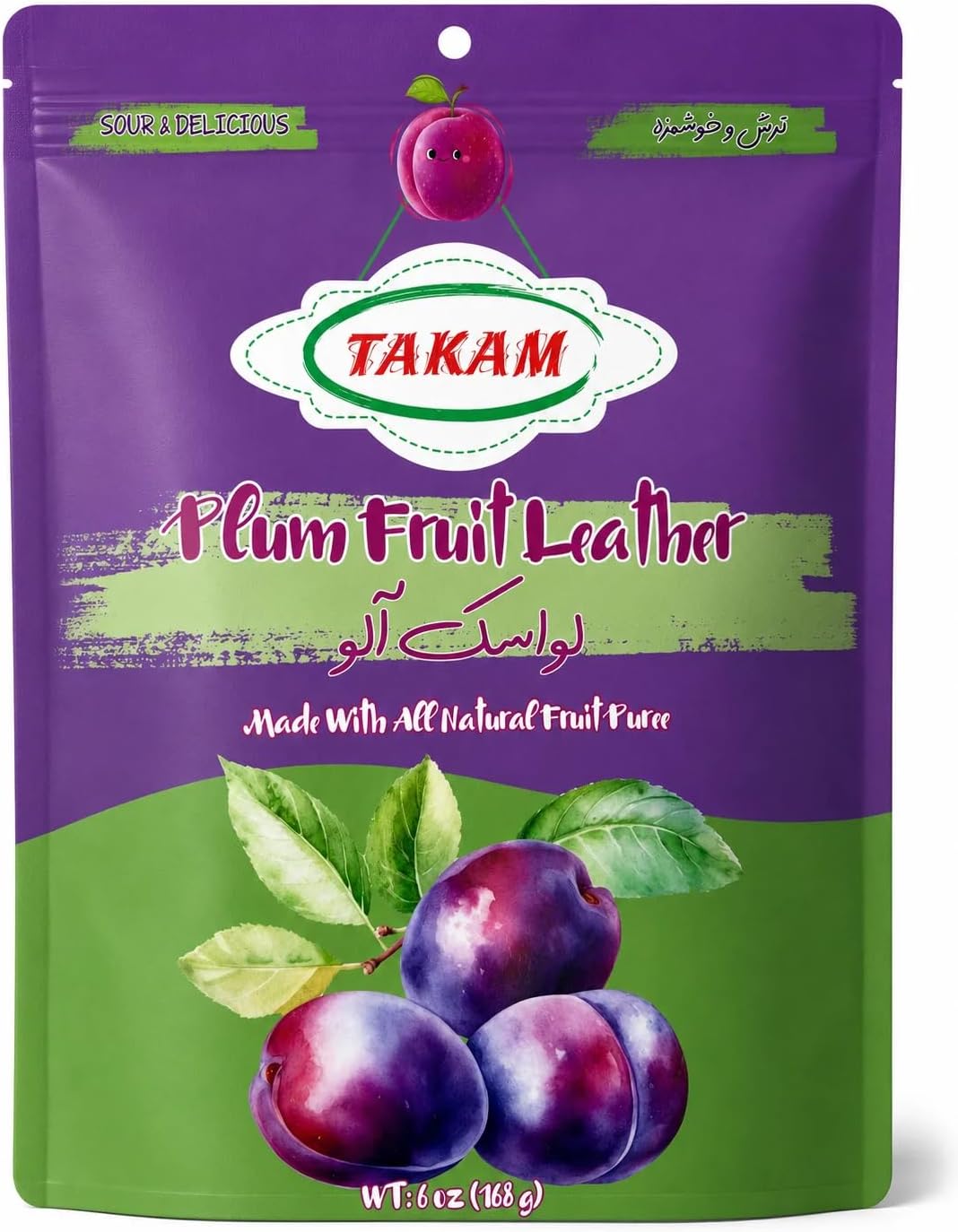 Plum Lavashak, Persian Fruit Leather, 6 Oz