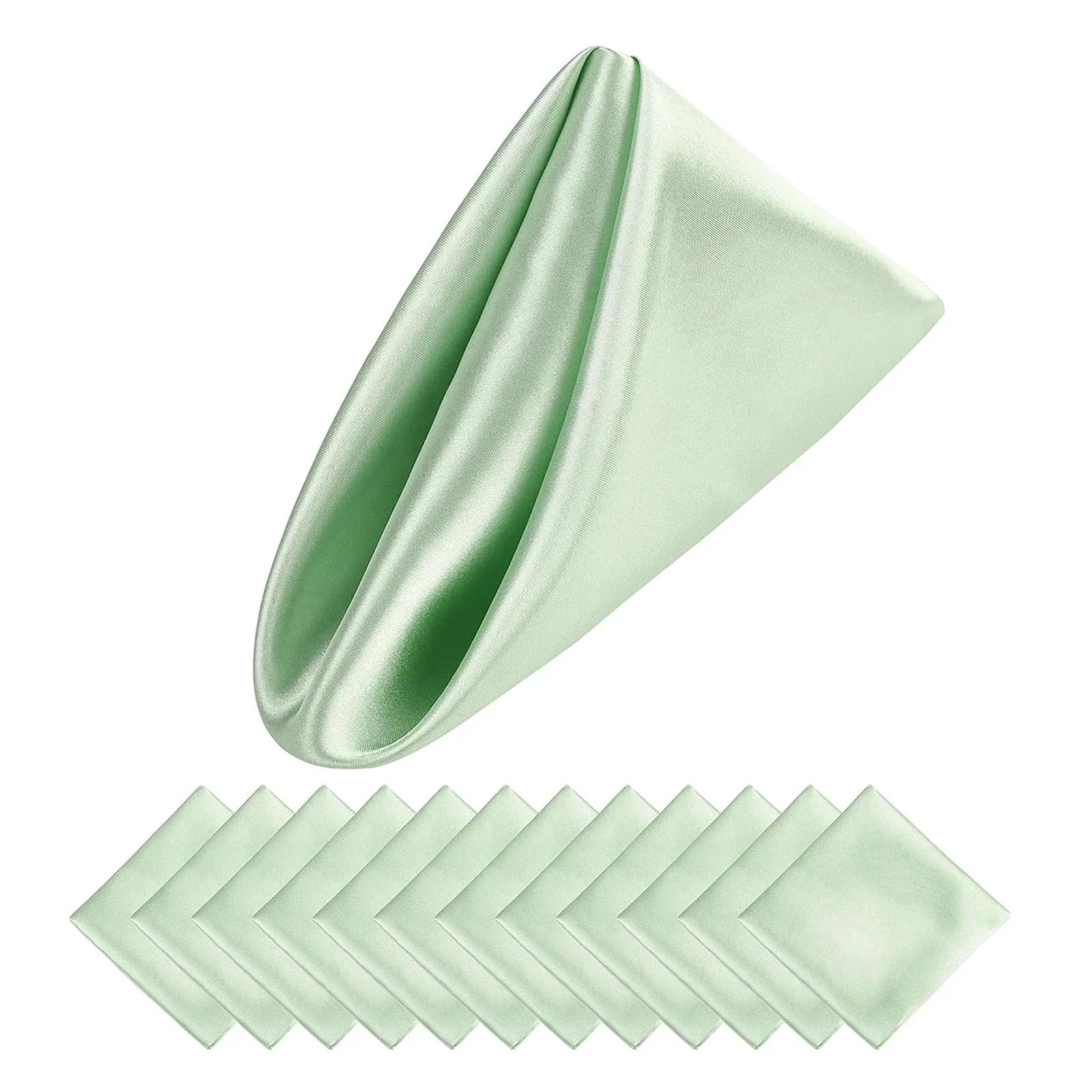 30PCS 30x30cm Wedding Green Satin Napkin Soft Table Napkins For Romantic Party Dinner Decoration