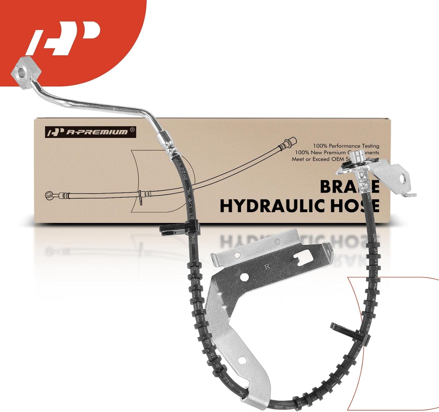 A-Premium Front Passenger Brake Hydraulic Hose Compatible with Select Ford Models - For F-250 Super Duty/F-350 Super Duty 2017-2021, F-450 Super Duty/F-550 Super Duty 2017-2021