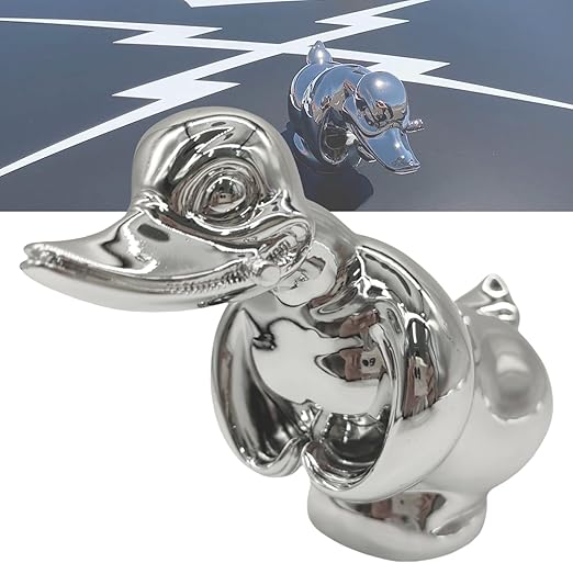 Angry Duck Hood Ornament,3D Car Chromed Metal Hood Ornament Electroplating Silver Color Polished,for Trucks Decors, Bar Pub Club Wall Decor, Cabinet, Bar (Silver)