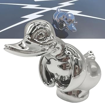 Angry Duck Hood Ornament,3D Car Chromed Metal Hood Ornament Electroplating Silver Color Polished,for Trucks Decors, Bar Pub Club Wall Decor, Cabinet, Bar Silver