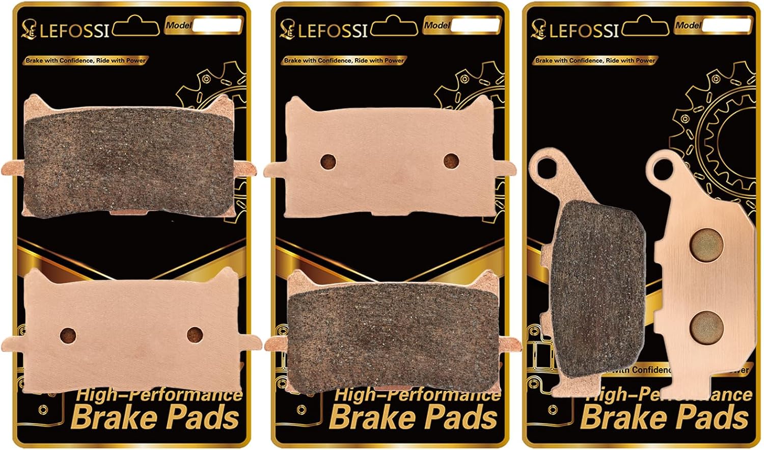 High-Performance Sintered Brake Pads Compatible with Honda 2019-2023 CB 650 R CBR 650 R 2019-2023 X-ADV 750 2017-2024 Long-Lasting Heat Resistance Mud, Sand & Wet Conditions FA679FF FA496R
