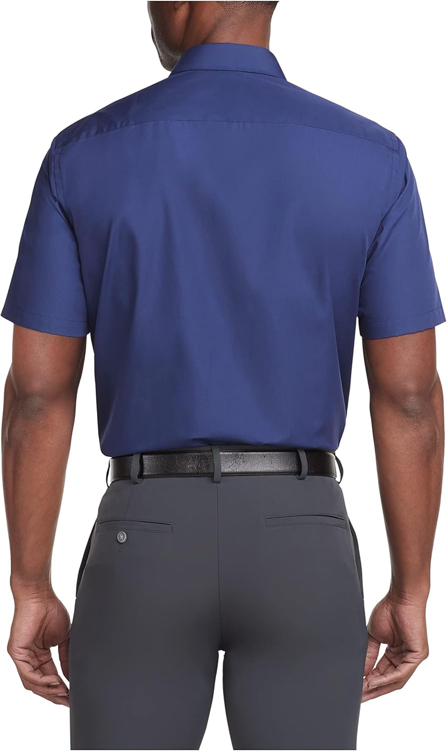 Van Heusen Men's Short Sleeve Dress Shirt Regular Fit Poplin Solid - Image 2