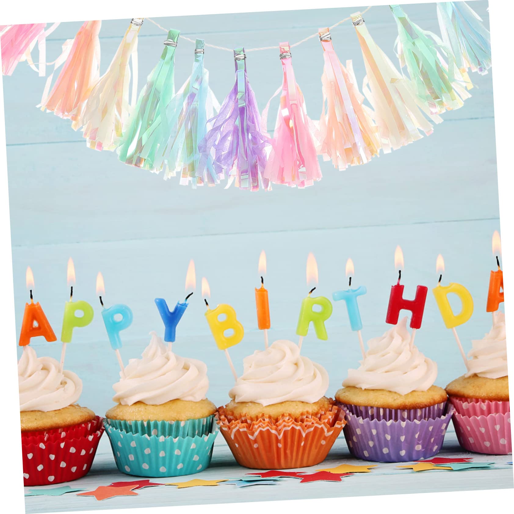 8piezas Guirnalda De Banderines De Papel Flecos Coloridos Decoración Para Fiestas De Cumpleaños Bautizos y Eventos Especiales Para Añadir Estilo y Alegría Tus Celebraciones