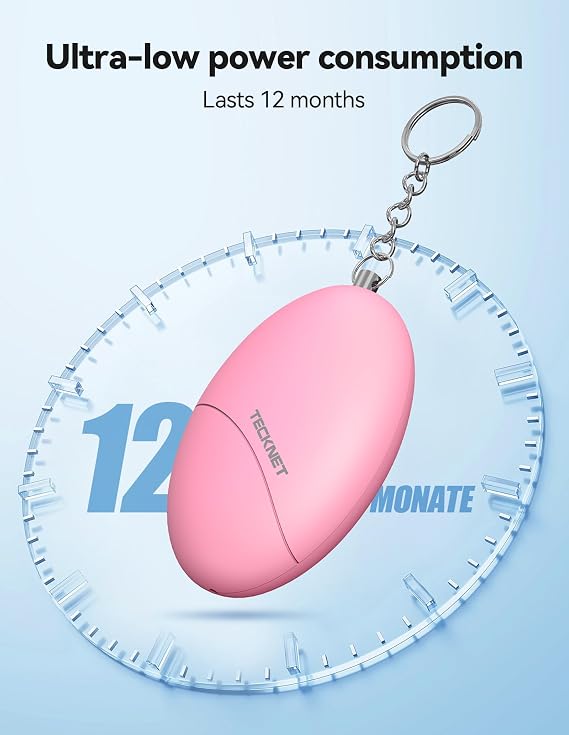 TECKNET Personal Alarms for Women, 2 Pack Keychain Safety Device
