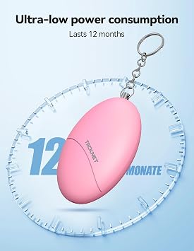 TECKNET Personal Alarms for Women, 2 Pack Keychain Safety Device