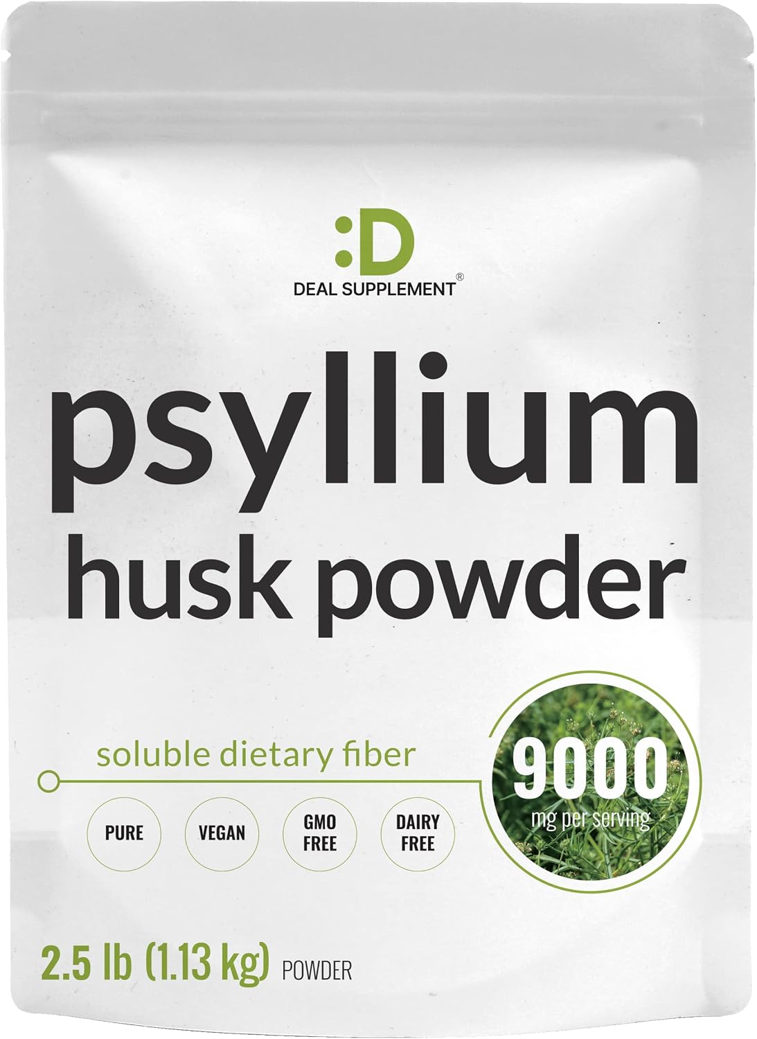 Psyllium Husk Powder, 2.5 Lb (40 Ounce), 9000mg Per Serving, 100% Pure - Unflavored - Planted Based, Soluble Dietary Fiber | Keto Friendly, Gluten Free & Non-GMO