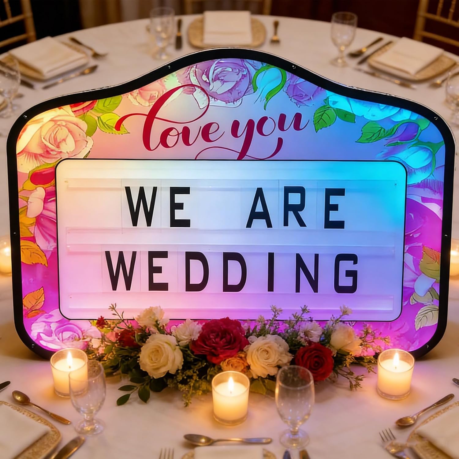 LED Bottle Presenter,w/4 Sets A-Z Letters & 0-9 Numbers,Personalized Marquee Reception Letters Light,for Engagement Banquet Birthday Party
