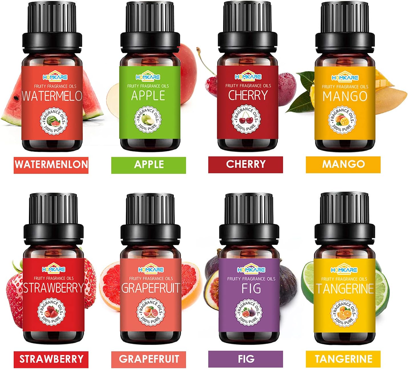 Homkare Fragrance Oils, Top 16 Natural Fruity Essential Oils, Scented Oils for Soap Making, Candle Making, Bath Bomb & Home (16 x 10ml/0.35 fl.oz) : Arts, Crafts & Sewing