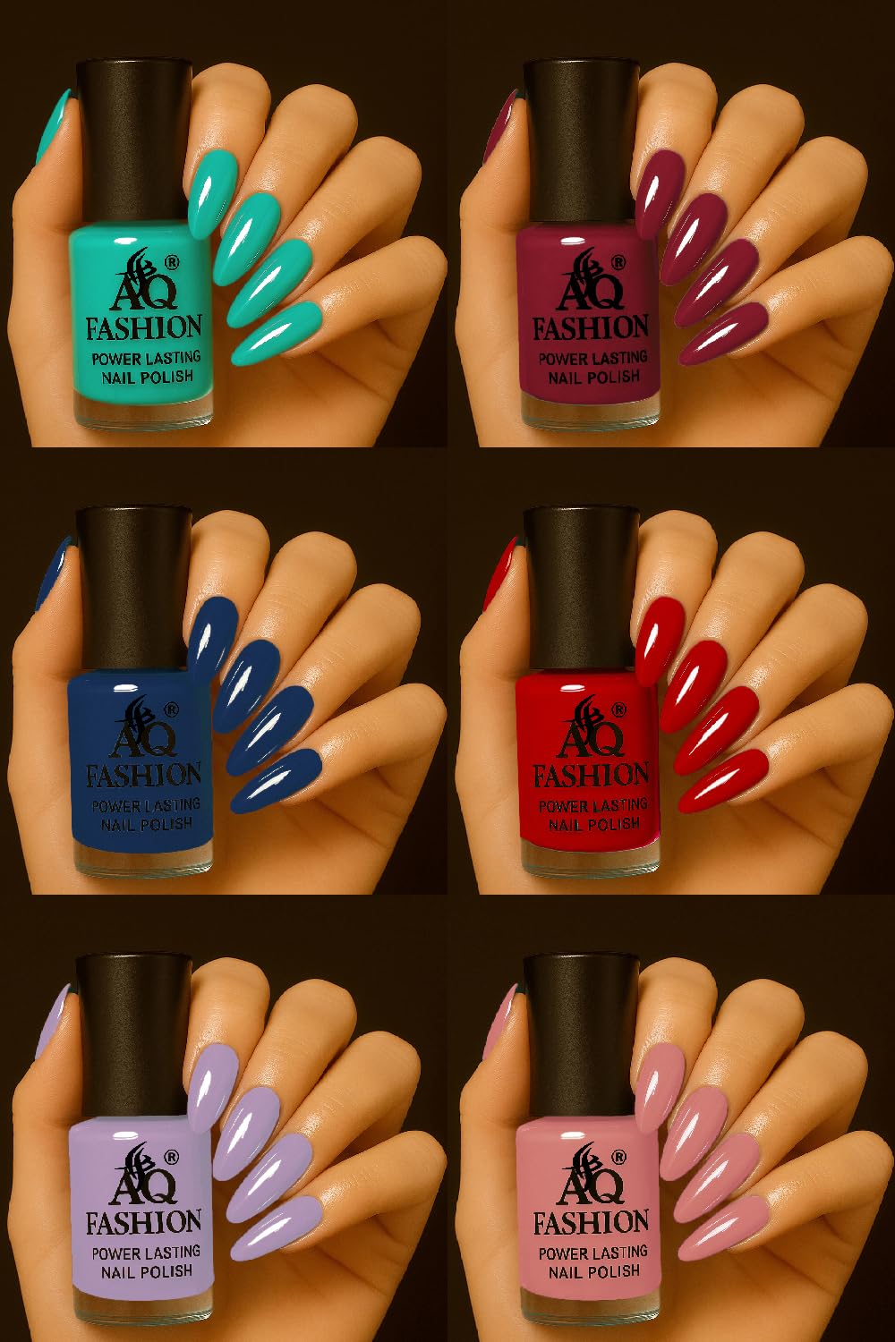 AQ Fashion Power Lasting Nail Polish Set, 6 Vibrant Colours, Long-Lasting Glossy Finish, 54ml-image-24